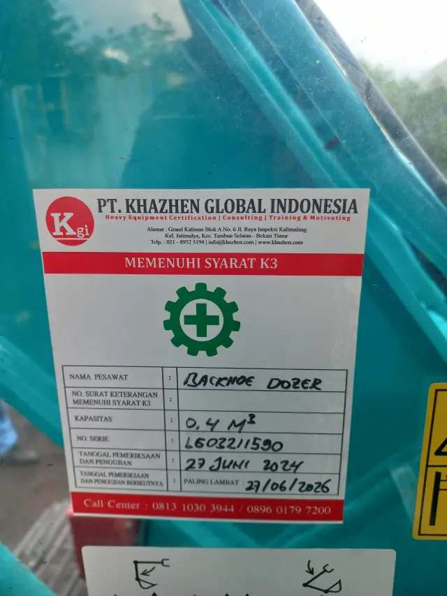 uji riksa alat berat di bekasi khazhen global indonesia