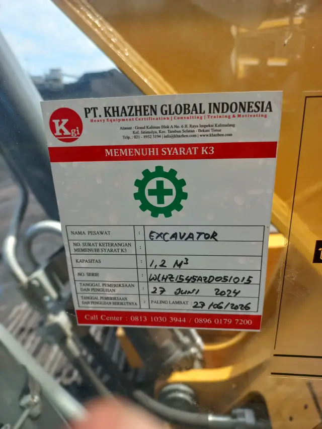 uji riksa alat berat di bekasi khazhen global indonesia